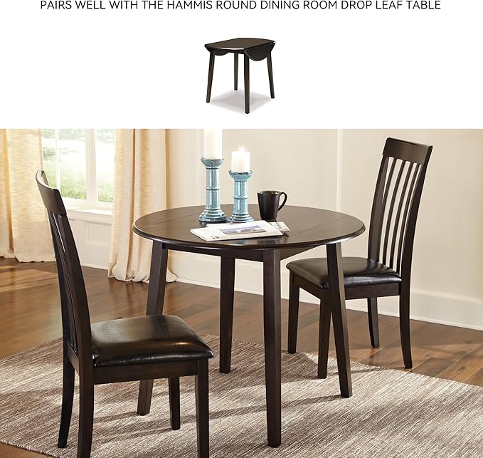 Signature Design by Ashley Hammis Rake Back Dining Room Chair, Dark Brown - Image 6