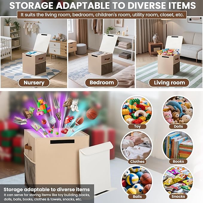40L Large Toy Storage Box with Lid, Large Toy Box Chest - Image 6