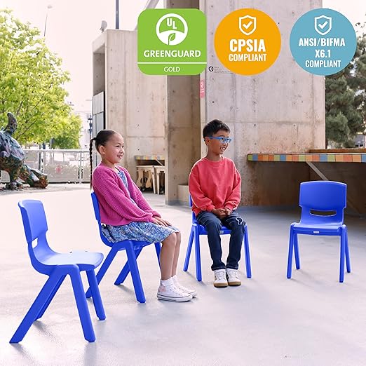 ECR4Kids 14in Plastic School Stack Chair, Classroom Furniture - Image 9