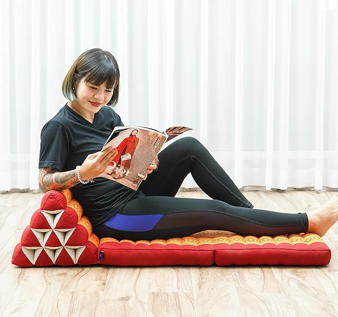 LEEWADEE 2-Fold Mat with Triangle Cushion – Comfortable TV Pillow, Foldable by Leewadee