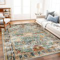 Area Rug 10'x14' Washable Vintage Traditional Mat Distressed Indoor Foldable by CHAMPLANT