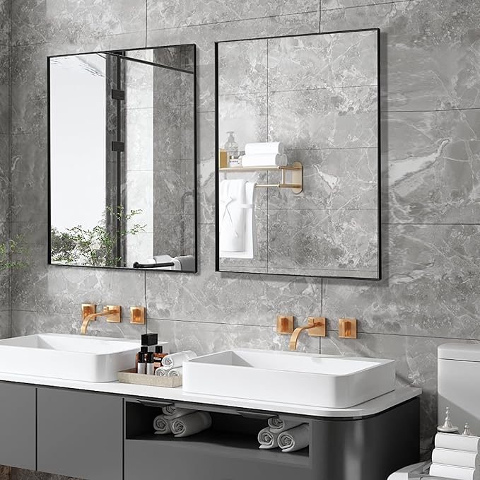 30x40 Inch Black Bathroom Mirror - Image 4