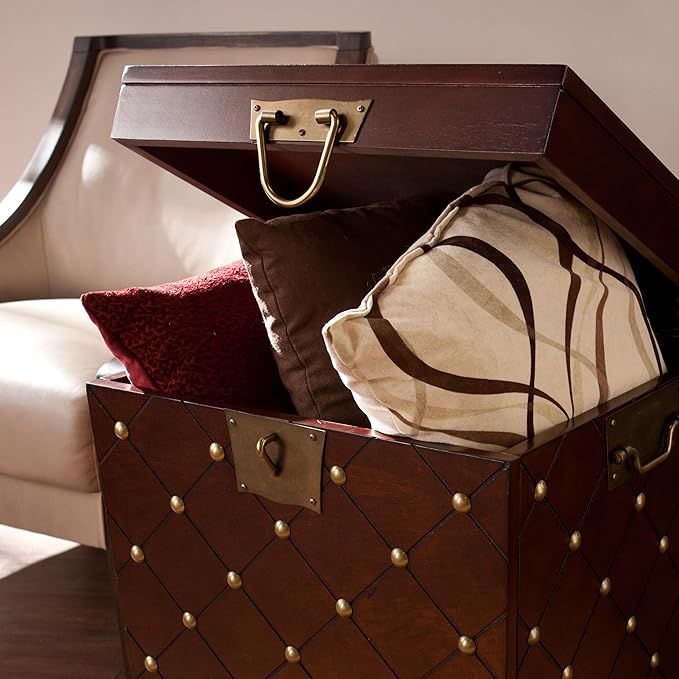 SEI Furniture Nailhead Storage Trunk End Table - Image 2