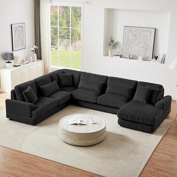 129" Oversized U Shaped Modular Sectional Sofa Couch by Unknown