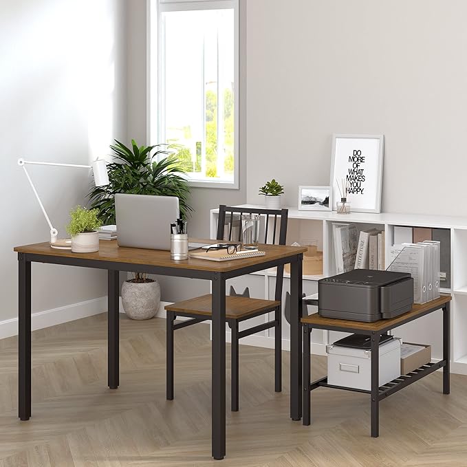 Teraves Dining Table Set for 4/Computer Desk, Kitchen Table - Image 3