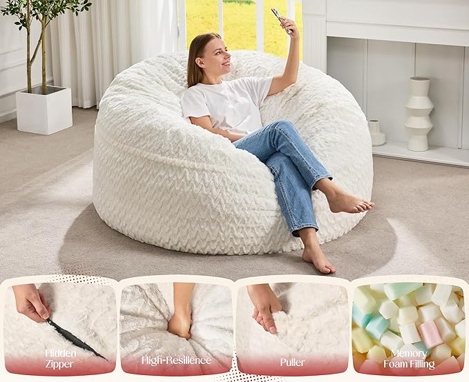 Hobestluk Bean Bag Chair Convertible Beanbag Chairs - Image 5