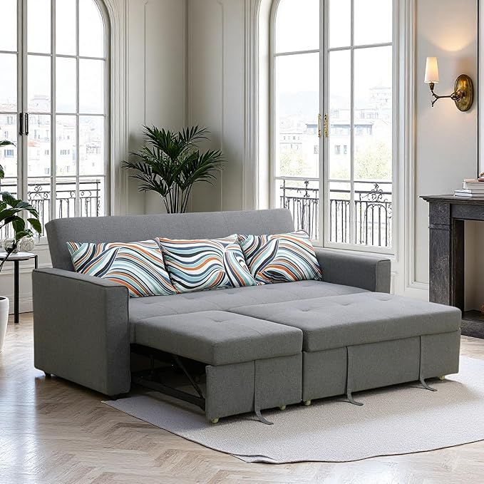 77 Inch Convertible Pull Out Sofa Bed, Sleeper Couch by FONTOI