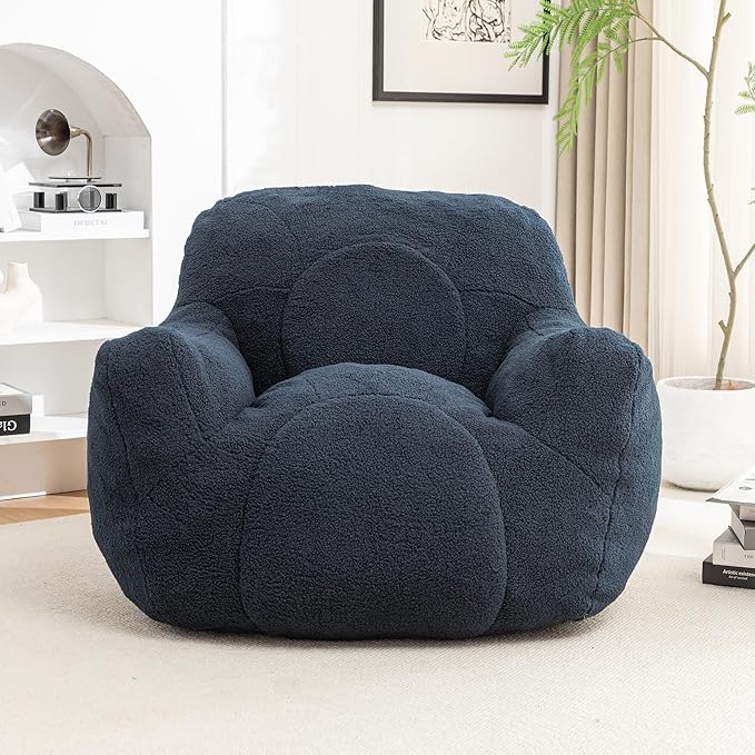 Furniliving Bean Bag Chair, Giant Bean Bag Chair Stuffed Floor Sofa - Image 4