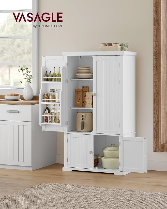 VASAGLE Pantry Cabinet, 53.5-Inch High Freestanding Tall Cupboard Storage - Image 2