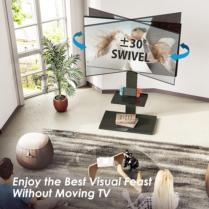 FITUEYES Floor TV Stands with Swivel TILT Mount - Image 2