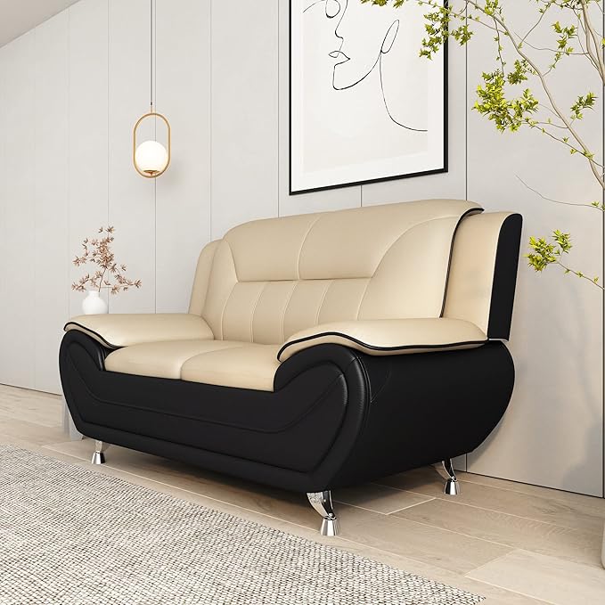 Container Furniture Direct Michael Modern Faux Leather Upholstered Stainless - Image 13