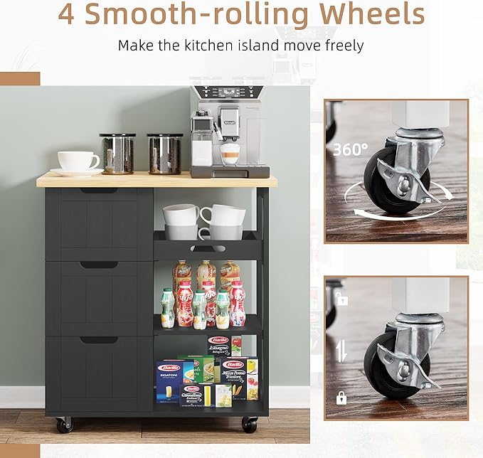 Shintenchi Kitchen Island Cart - Image 4