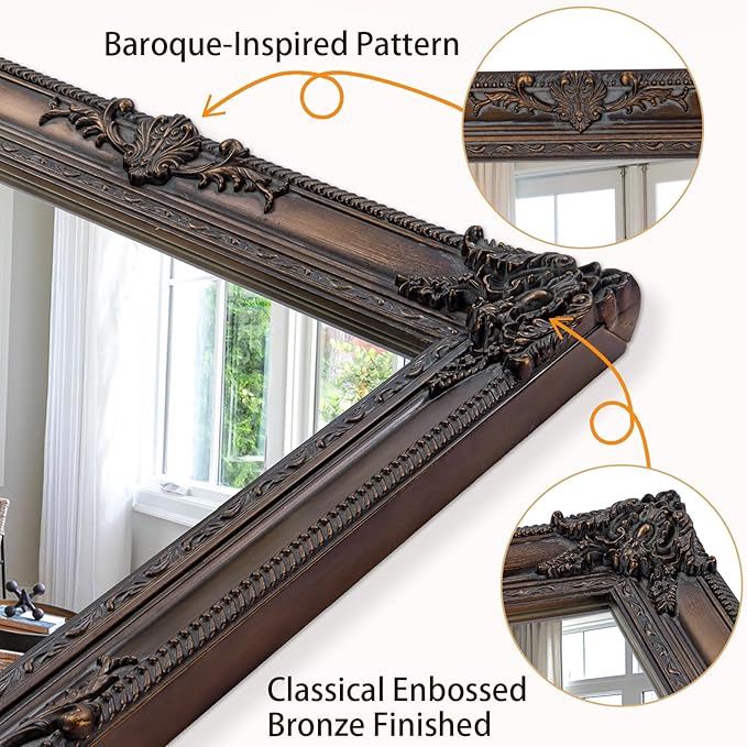 Large Bronze Mirror, Decorative Mirror - Image 3