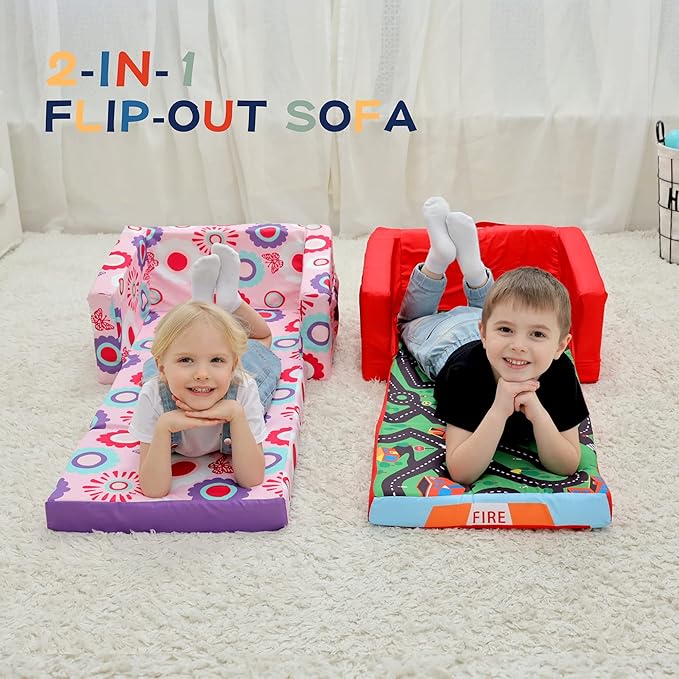 MallBest Kids Sofas Children's Sofa Bed Baby's Upholstered Couch Sleepover - Image 4