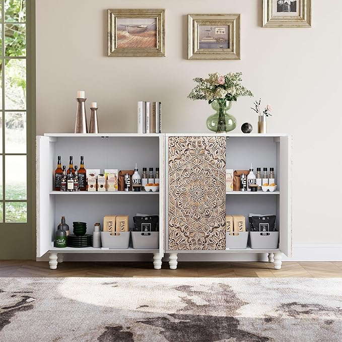 COSIEST Set of 2 32" Buffet Sideboard Cabinets - Image 3
