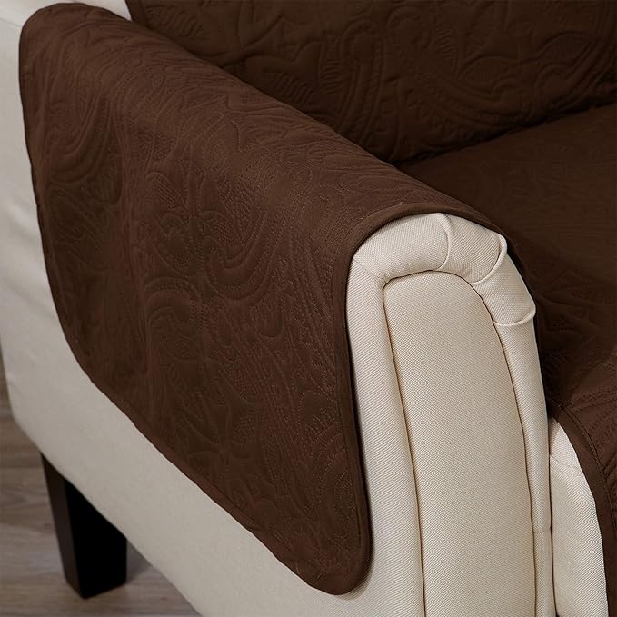 Great Bay Home Medallion Stitched Solid Furniture Protector Stain Resistant - Image 6