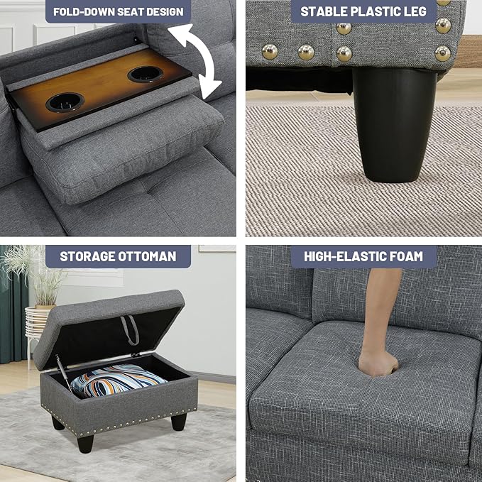 L Shaped Modular Sectional Sofa - Image 4