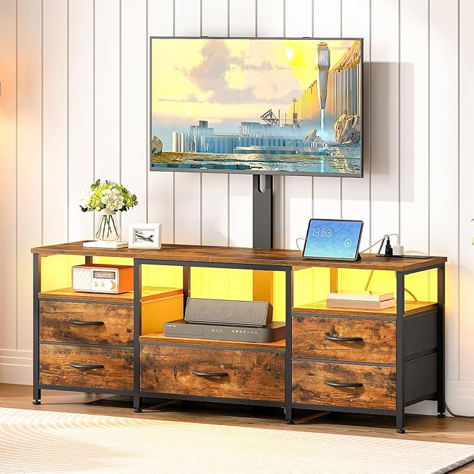 HOOBRO TV Stand with Mount and Power Outlet, by HOOBRO