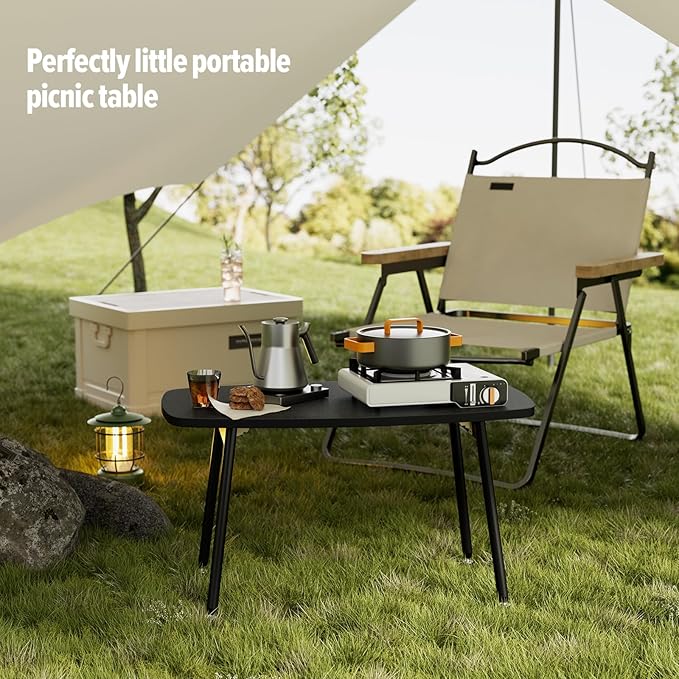 WOHOMO Folding Coffee Table Small Black Coffee Tables - Image 7