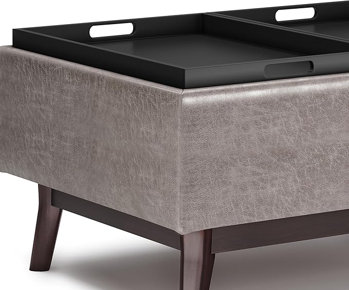 SIMPLIHOME Owen 34 inch Wide Mid Century Modern Rectangle Tray Top Small Coffee - Image 7