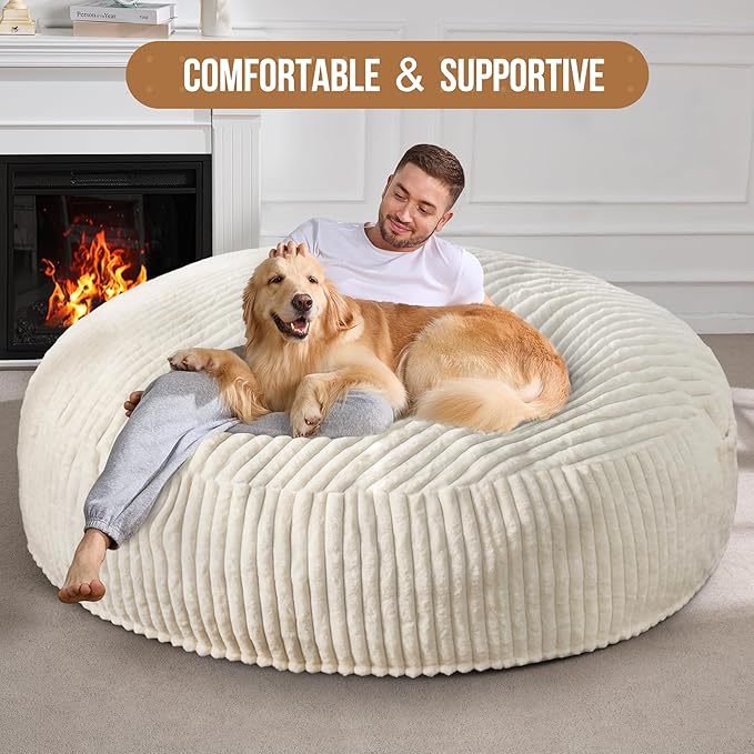 Hobestluk 6ft Bean Bag Chairs for Adults Large Beanbag Chair - Image 3