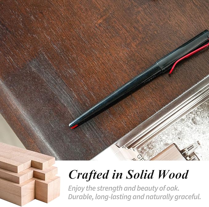 Computer Desk, Foldable Desk, Home Office Desks, Solid Wood Writing Desk - Image 6