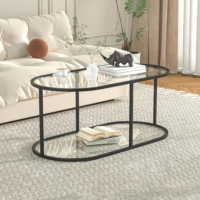 Coffee Table Black Glass Coffee Table - Image 3