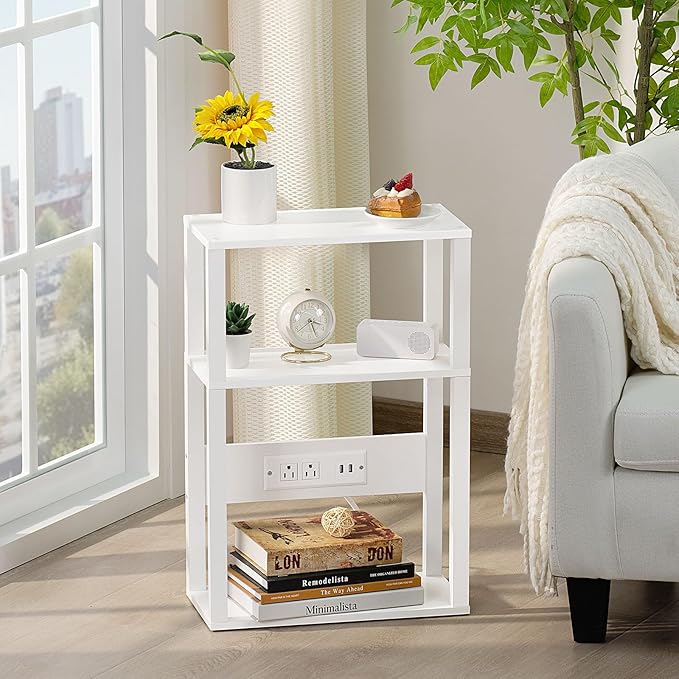 3-Tier Small Narrow Wood Side Table Set of 2 - Image 7