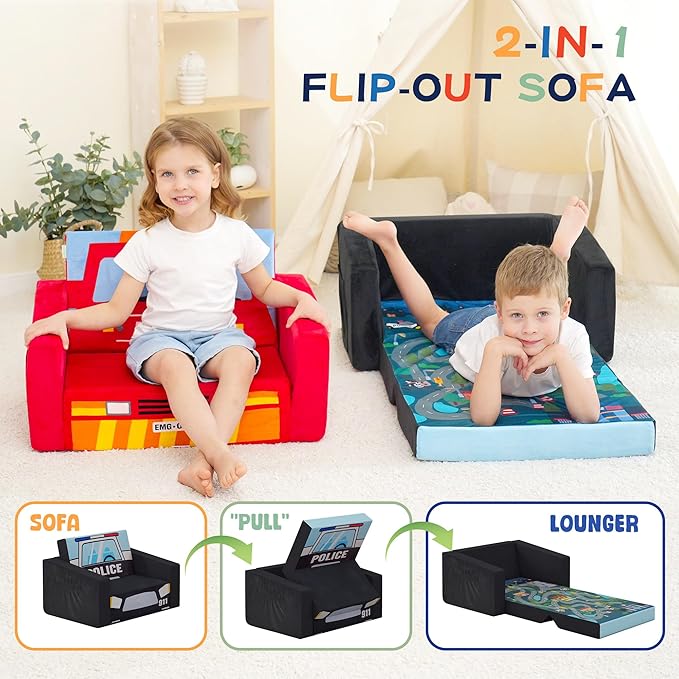 MallBest Kids Sofas Toddler Couch Bed Baby's Upholstered Chair Sleepover Couch - Image 3