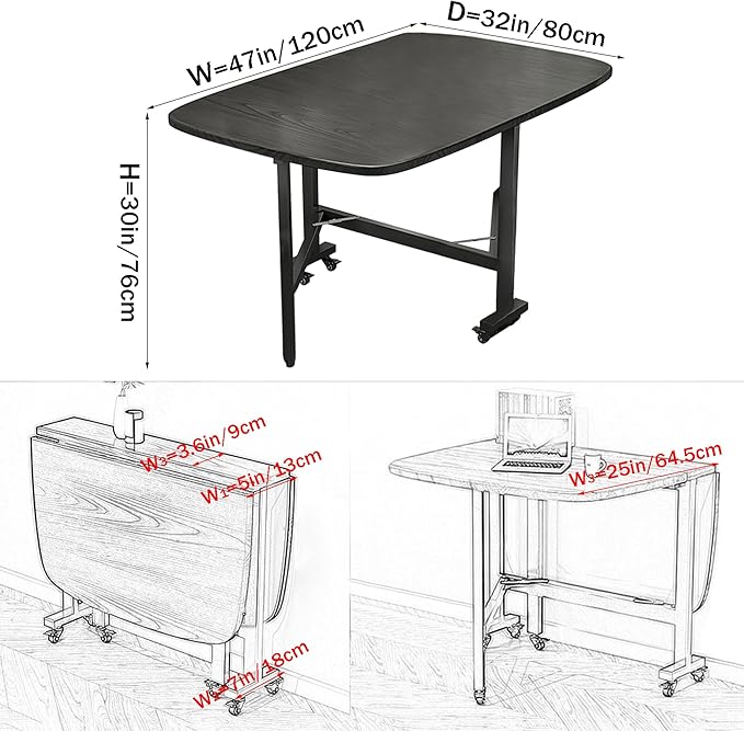 Multifunction Table Drop Leaf Dining Table - Image 3