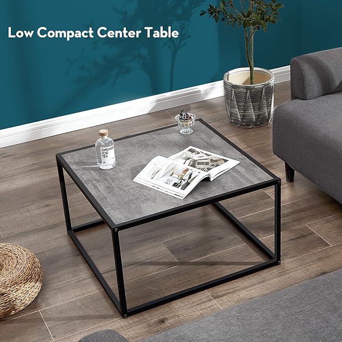 SAYGOER Small Coffee Table Square Modern Coffee Tables - Image 6