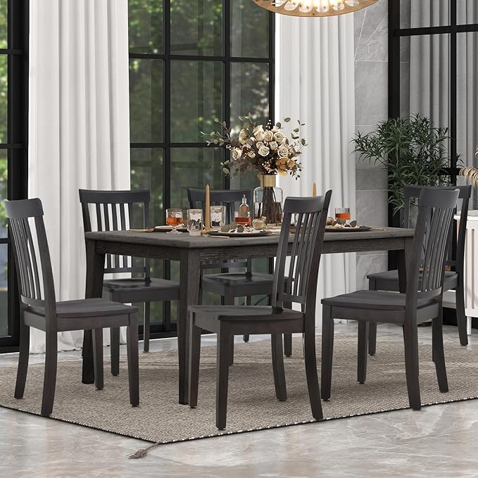 COLAMY Wooden Dining Chairs Set of 4, Spindle High Back Windsor Kitchen Side - Image 6