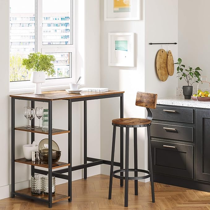 VASAGLE Bar Table with Sturdy Metal Frame, Easy Assembly, Industrial Design - Image 2