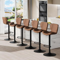 Shintenchi Bar Stools Set of 6 Modern Swivel Bar Chairs, Counter Height Faux by Shintenchi