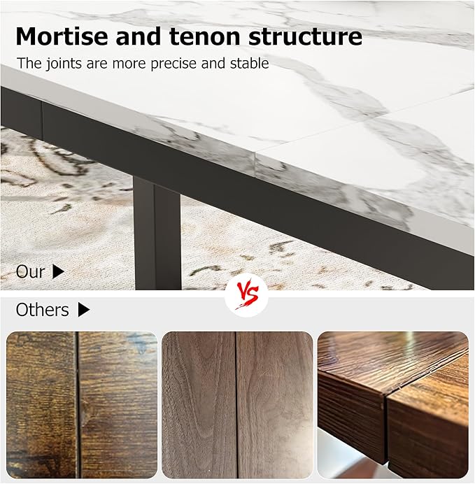 GarveeHome 70.8in Industrial Dining Table - Image 4