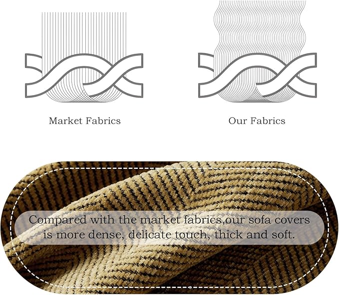 STACYPIK Wear-Resistant Chenille Sofa Cover, Non Slip Couch Cover - Image 6