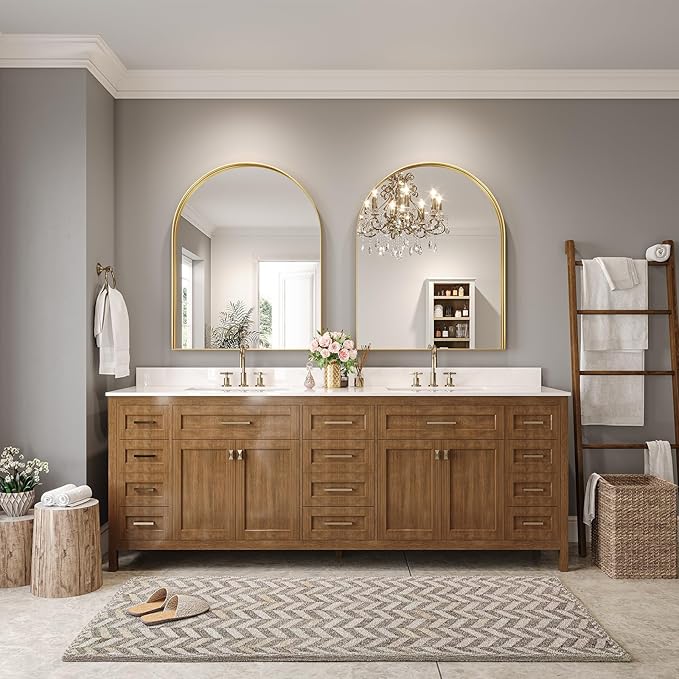 Brightify Arched Mirror, Arched Wall Mirror, 28 x 40 Inch Gold Arch Mirror - Image 4