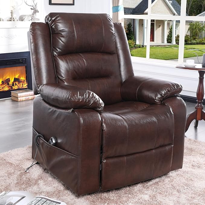 S*MAX Lift Chairs Recliners for Elderly Power Recliner Chairs Full Air Leather by SMAX
