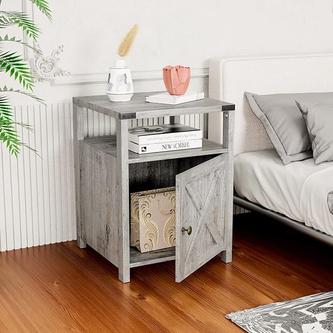 Farmhouse Nightstand with Charging Station - Image 2