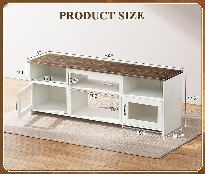 PRAISUN TV Stand for 60 Inch TV, TV Console Cabinet - Image 3