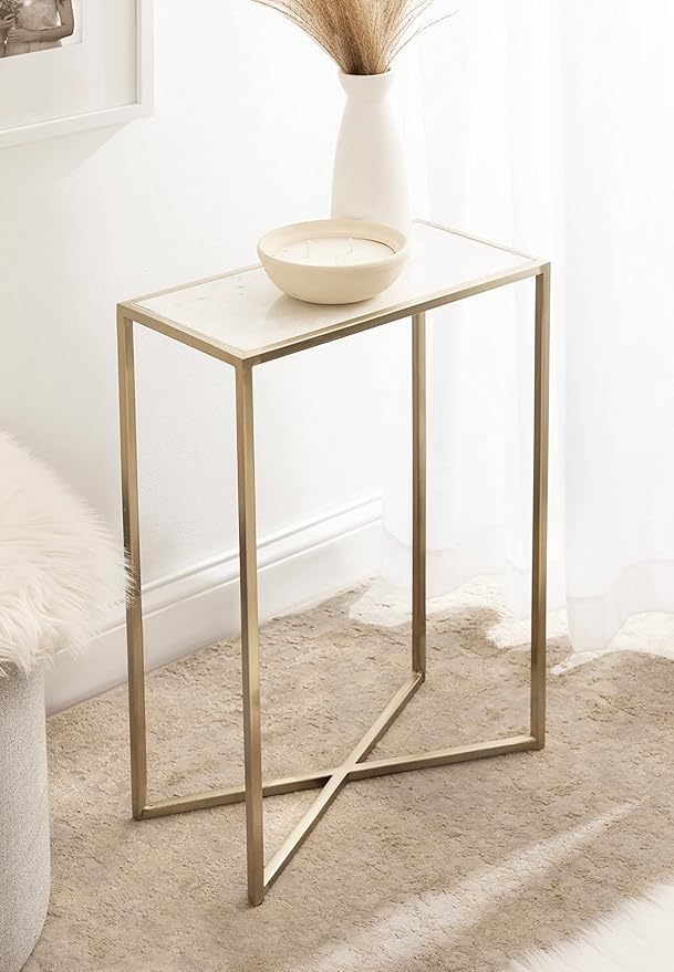 Kate and Laurel Jaspur Modern Slim Side Table, Decorative Glam Narrow End Table - Image 4