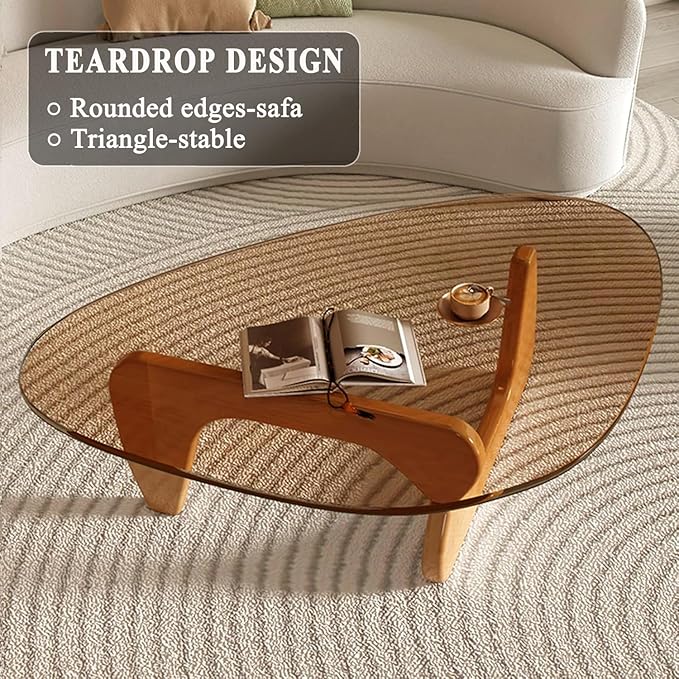 Modern Glass Coffee Table for Living Room, Small mid Century Coffee Table - Image 4