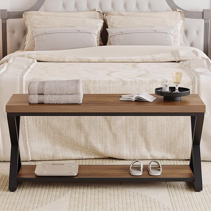 IBF Wood Bench Indoor, Industrial entryway Bench - Image 7