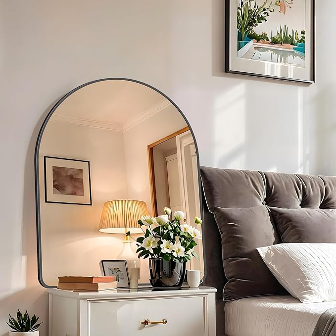 FORBATH Arched Mirror 40x32 Inch, Hanging or Leaning Against Wall - Image 4