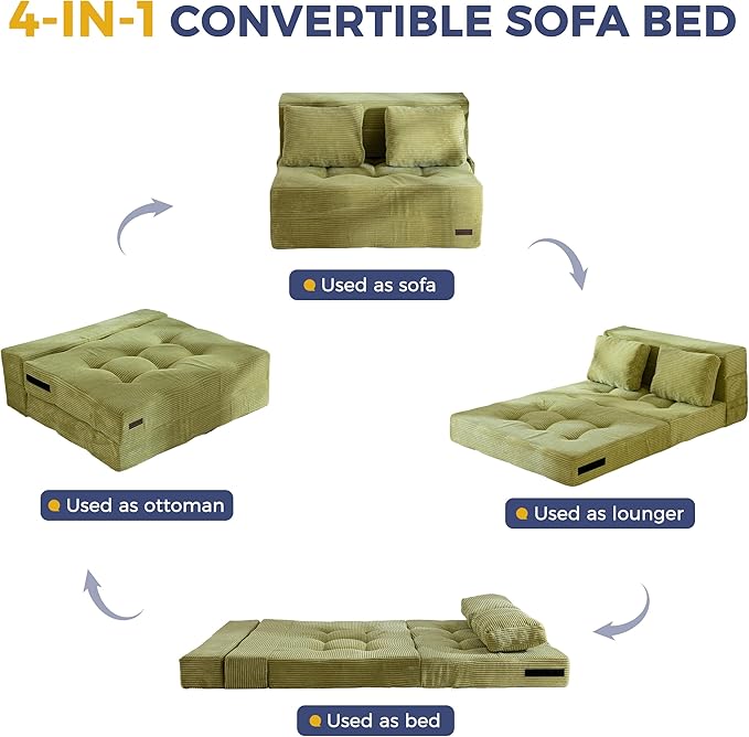MAXYOYO Convertible Sofa Bed, Fold Out Sleeper Sofa - Image 7