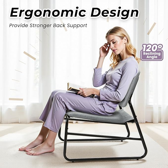 DAICO Modern Accent Chair Comfy Living Room Chair Armless Sling Accent Chairs - Image 3