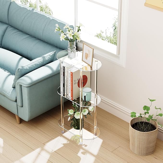 Clear Acrylic Narrow Side Table - Image 2