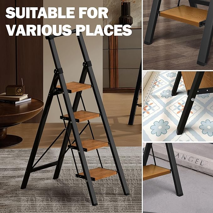 4 Step Ladder, Lightweight Folding Step Stool - Image 3