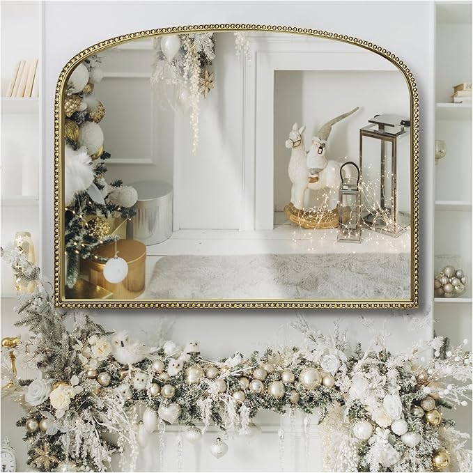 Antique Gold Arched Wall Mirror - Image 9