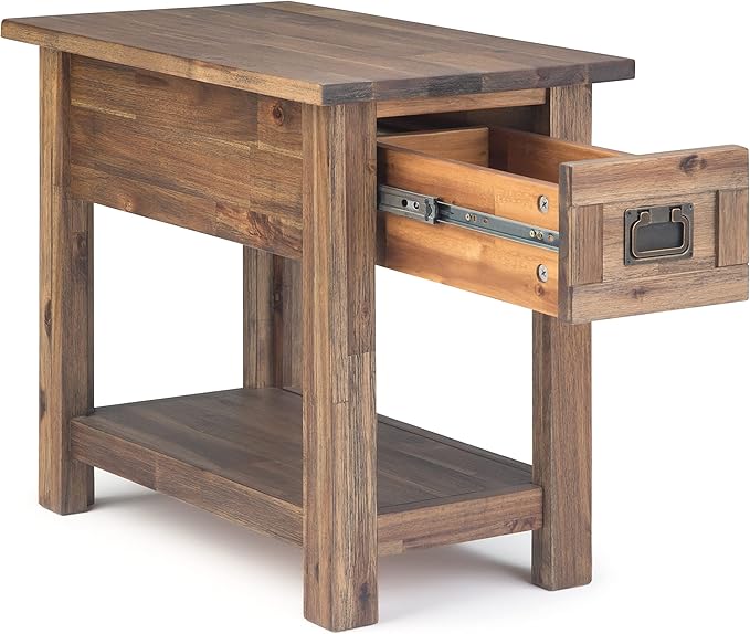 SIMPLIHOME Monroe SOLID ACACIA WOOD 14 inch Wide Rectangle Rustic Narrow Side - Image 4